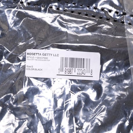ロゼッタゲッティ ROSETTA GETTY オフショルダートップス ナイロンストレッチ ブラック