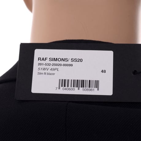 RAF SIMONS ラフシモンズ スリムフィットジャケット ブラック