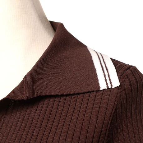 エルマノシェルビーノ ermanno scervino ポロセーター コットン ブラウン