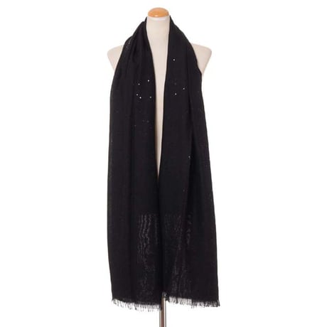 ブルネロクチネリ Brunello Cucinelli ダイヤモンドフィニッシュストール カシミアシルク ブラック