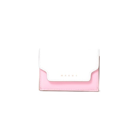 マルニ Marni 三つ折り財布 サフィアーノレザー リリィブラックキャンディ