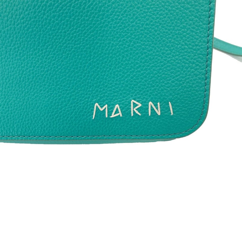 MARNI ★ ロゴ レザー ショルダーバッグ / グリーン マルニ Marni ショルダーレザーバッグ 牛革羊革 グリーン