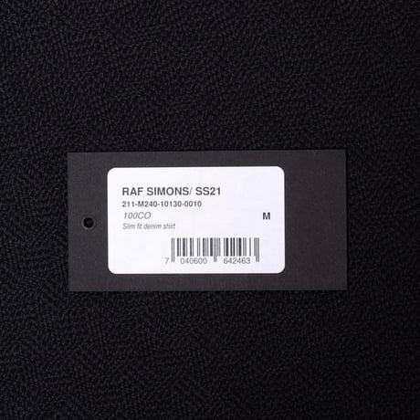 ラフシモンズ RAF SIMONS スリムフィットデニムシャツ コットン ホワイト