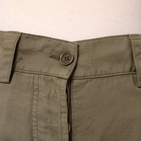 アスペジ ASPESI ハイウエストパンツ コットンリネン カーキ
