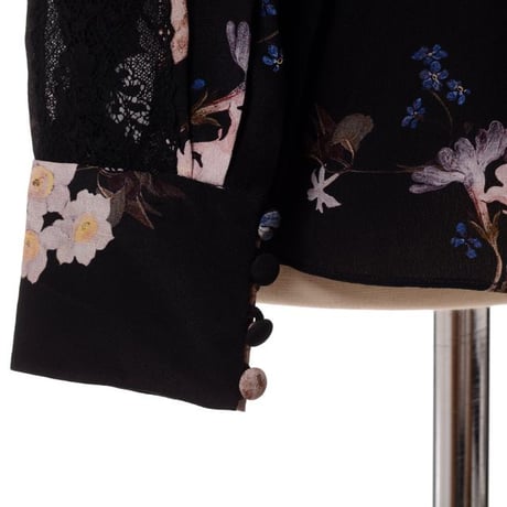 アーデム ERDEM レティスアトップス シルク ブラックプリント
