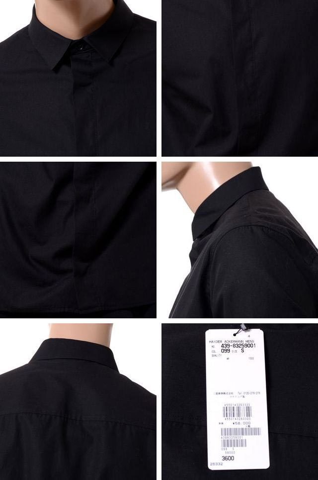 ハイダーアッカーマン　HAIDER ACKERMANN 黒シャツ　半袖 ハイダーアッカーマン Haider Ackermann クラシカルシャツ