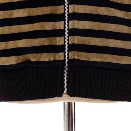 ソニアリキエル SONIA RYKIEL フードジップパーカー ベロア カーキボーダー