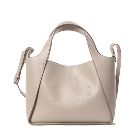 ステラマッカートニー stella mccartney ロゴクロスボディスタッズトートバッグ ヴィーガン素材 グレージュ
