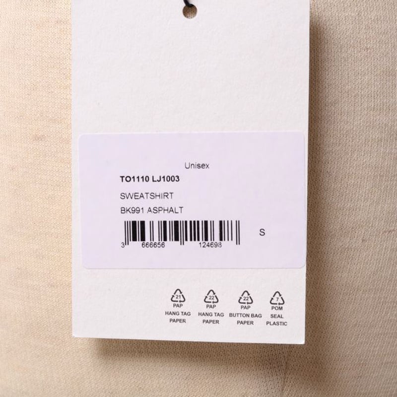 ルメール LEMAIRE スウェットシャツ ヤクコットンジャージー