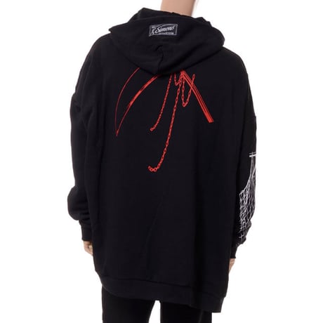 ラフシモンズ RAF SIMONS オーバーサイズドプリンテッドスカーフ コットン ブラック