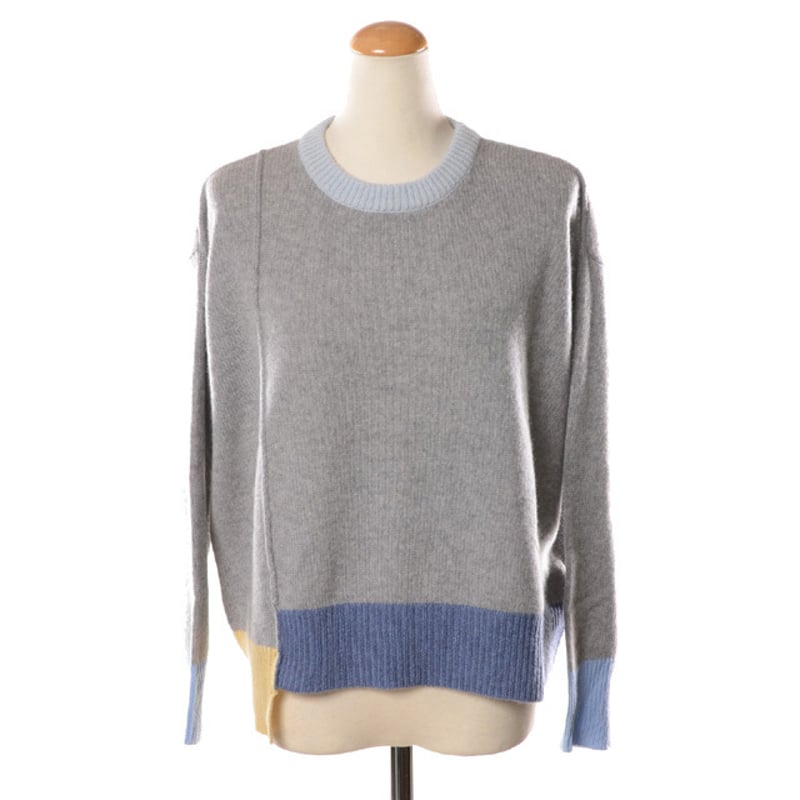 MARNI /カラーブロック/クルーネック/カシミアセーター/38 マルニ Marni カラーブロッククルーネックセーター カシミヤ グレー