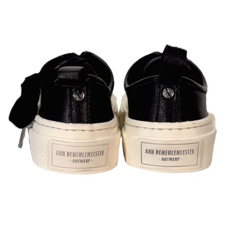 アンドゥムルメステール ann demeulemeester スリバルカナイズドロートップスニーカー レディース 山羊革 ブラック 正規取扱