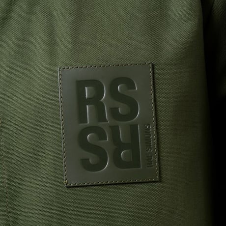 ラフシモンズ RAF SIMONS Straight fit denim shirt with R pin in back コットン カーキ