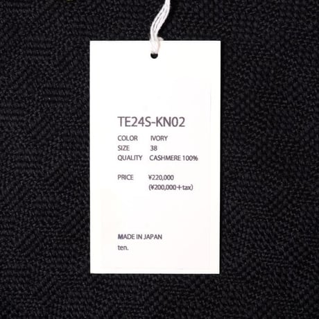 テン ten. ハイネックショート丈セーター カシミア ライトグレー