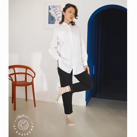 アトリエサンウスタッシュ Atelier ST EUSTACHE ブルックリンブリッジソックス ナイロン ホワイト
