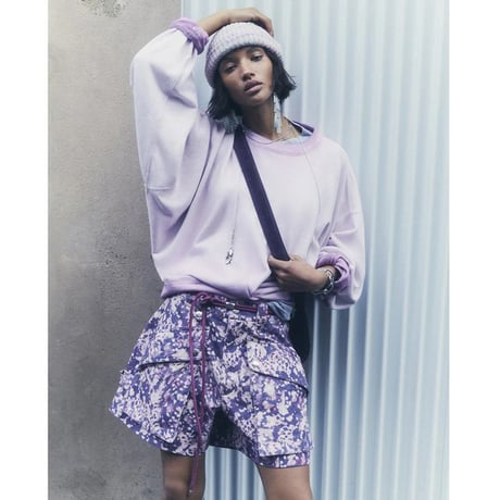 イザベルマラン ISABEL MARANT ショートワイドトレーナー コットンジャージー ぼかし薄パープル