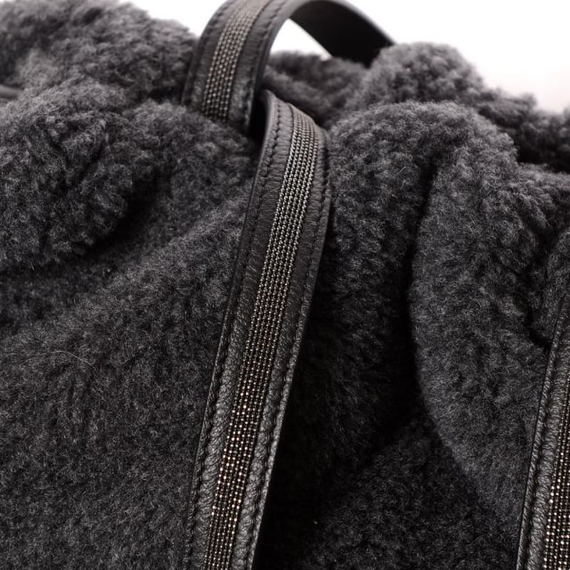 ブルネロクチネリ Brunello Cucinelli ムートン巾着バッグ グレー 