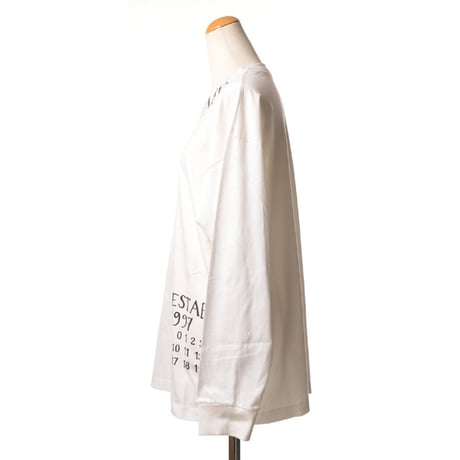 エムエムシックス メゾンマルジェラ MM6 MAISON MARGIELA ナンバリングロングTシャツ コットン ホワイト