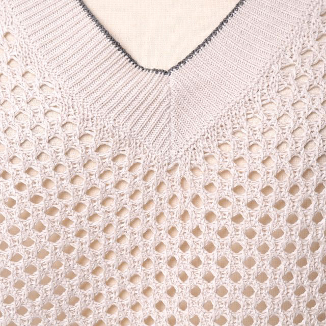 ブルネロクチネリ Brunello Cucinelli Vネック透かし編みセーター
