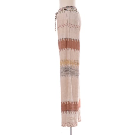 ミッソーニ Missoni 織柄ニットパンツ コットンミックス ベージュオレンジ