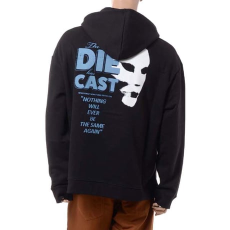 ラフシモンズ RAF SIMONS Regular fit hoodie Die Has Cast print on fron コットン ブラック