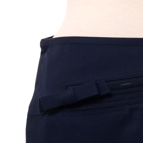 ラフシモンズ RAF SIMONS ポケット付き巻きスカート コットン混合 ネイビー