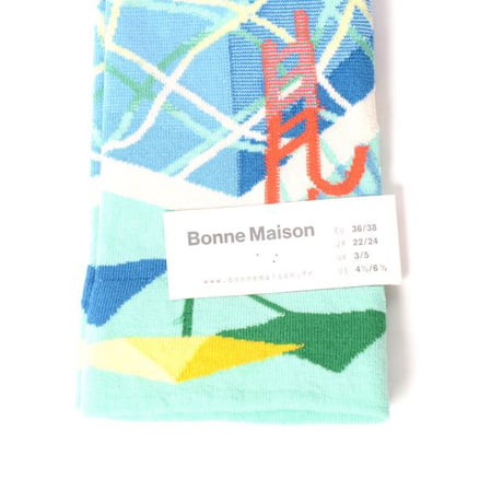 ボンヌメゾン Bonne Maison プール柄ソックス インド綿など ブルー 正規取扱