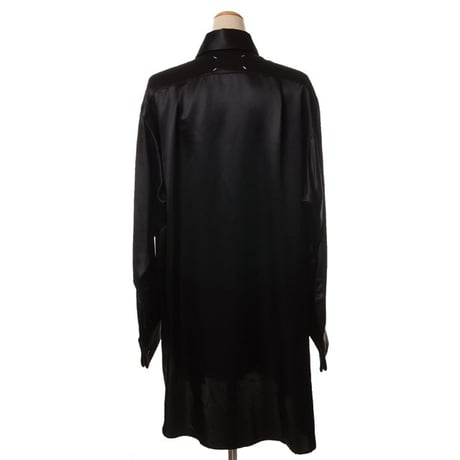 メゾン マルジェラ Maison Margiela ロングシャツ シルクサテン ブラック 正規取扱