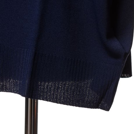エルマノシェルビーノ ermanno scervino レース半袖ワイドニット レーヨンなど ネイビー
