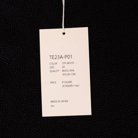テン ten. バイアス取りゴムパンツ ウールなど オフホワイト