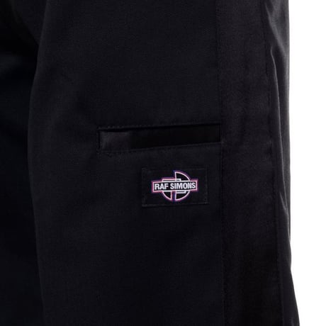 ラフシモンズ RAF SIMONS ワイドパンツ コットン混合 ブラックサテン
