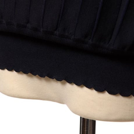 アニオナ AGNONA ラウンドネックセーター シルクコットン ネイビーパープル