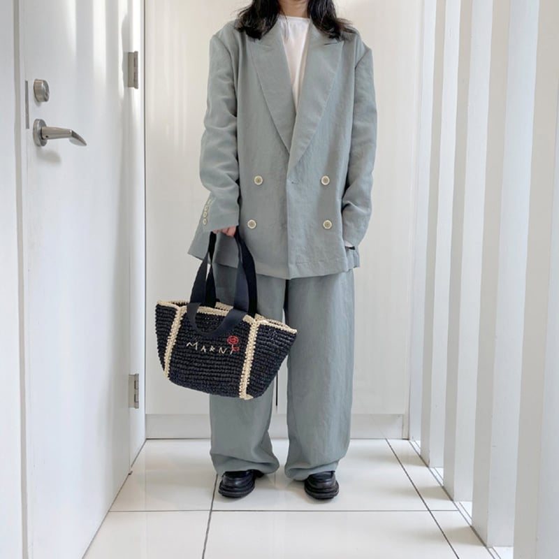 マルニ Marni ダブルハンドルかごバッグ ラフィアエフェクト マルニ Marni ダブルハンドルかごバッグ ラフィアエフェクト