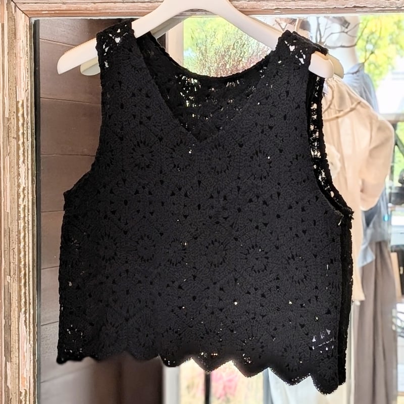 Vネックデザイン編みベスト(52-1840) | KEIZUselecct Online STORE