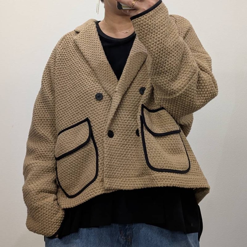 9/26Live☆BIGワッフルトリミングドルマンJK(504365) | KEIZUsele