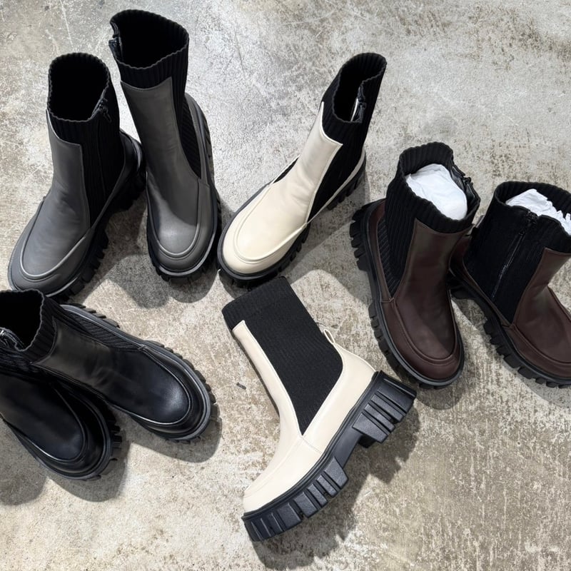 10/16Live☆リブニットコンビショートブーツ(24098) | KEIZUselecct