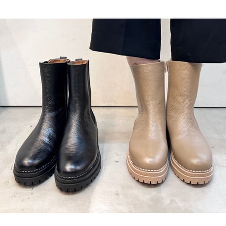 shrink レザーサイドゴアboots