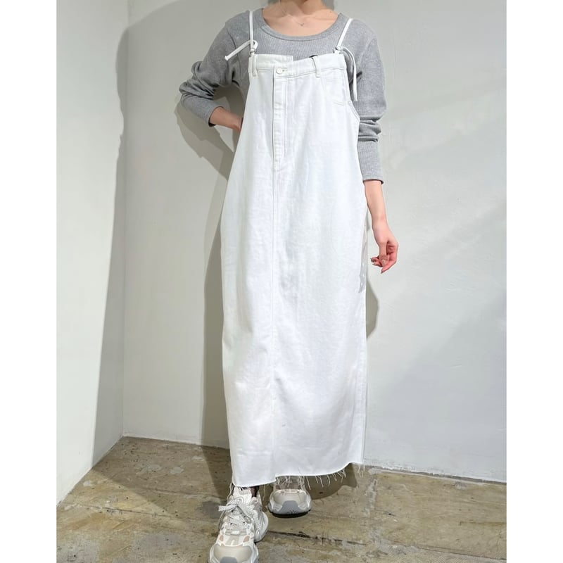 2/20Live☆再入荷！裾フリンジデニムジャンパースカート(56897)(57660