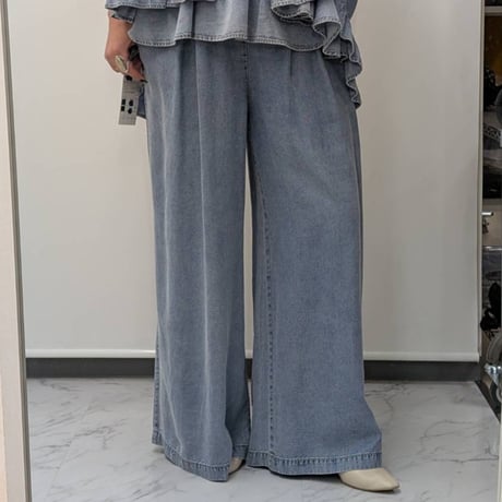 最終お値引き セブンテンバイミホカワヒト デニムプリーツスカート  