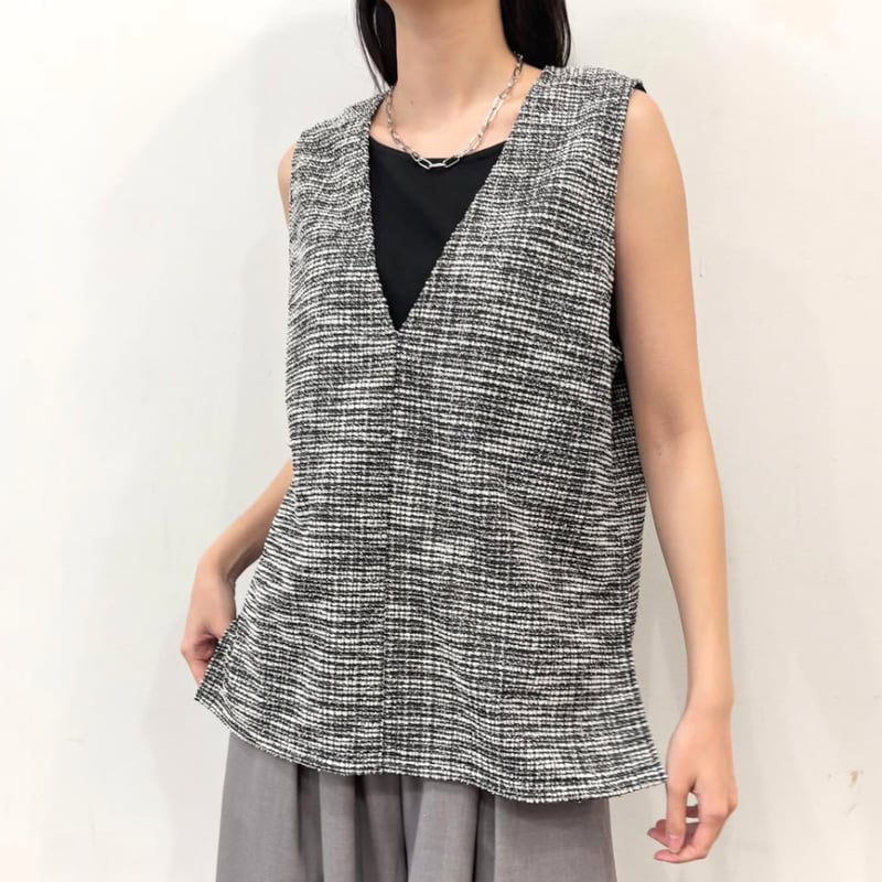 グリッターツイードVネックベスト(R543210) | KEIZUselecct Online