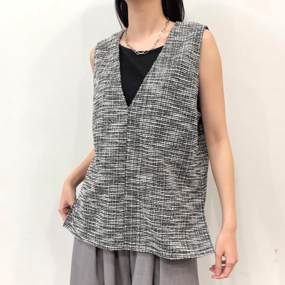 グリッターツイードVネックベスト(R543210) | KEIZUselecct Online