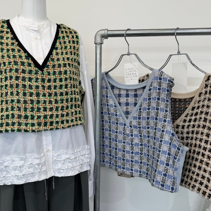 CYAN ss2026先行予約】フリンジツイードリブベスト[610447