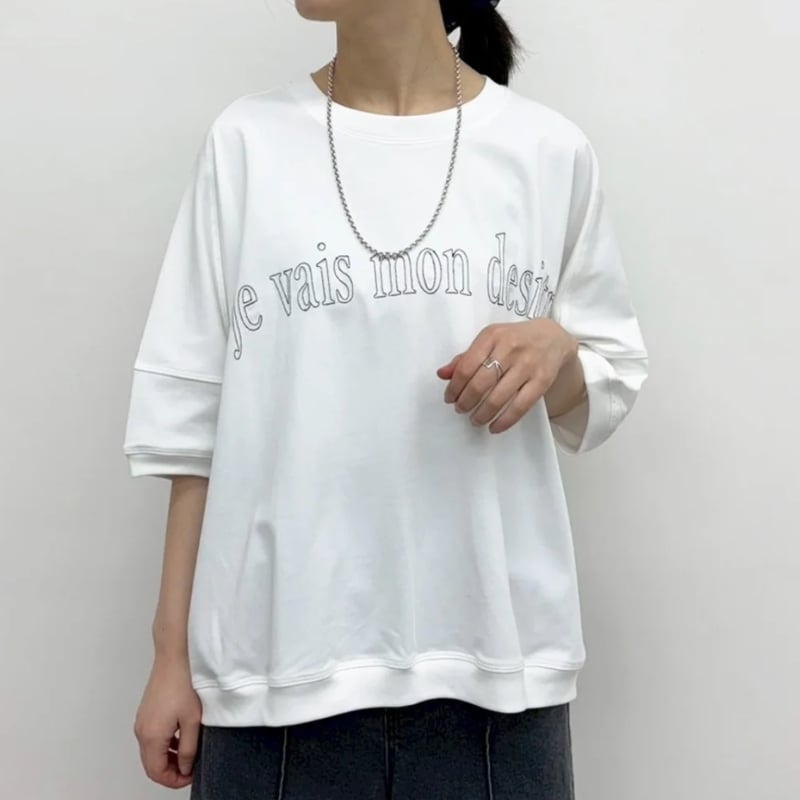 【関税込み】刺繍ロゴ メッシュ 長袖 ホワイトTシャツ 7/10Live☆刺繍ロゴTシャツ(512-95165) | KEIZUselecct Onl