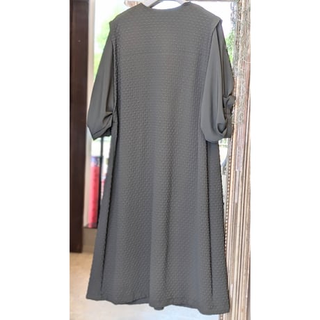 凸凹プレスリラックスワンピース(R24111)