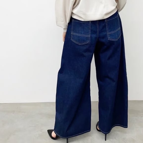 新色追加！10/3Live☆裾タックコクーンデニムパンツ(462-96033) | KEIZU