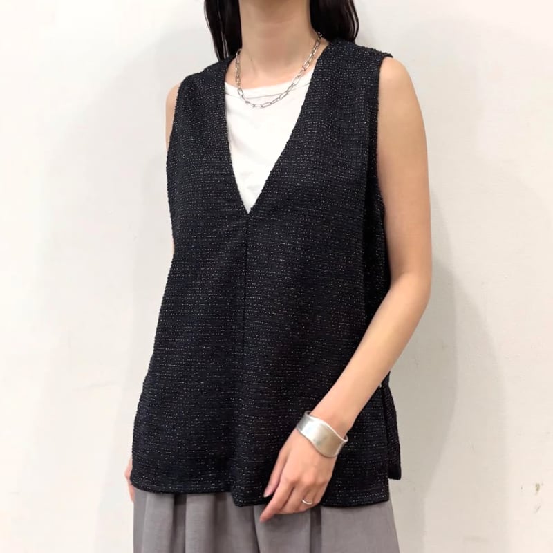 グリッターツイードVネックベスト(R543210) | KEIZUselecct Online