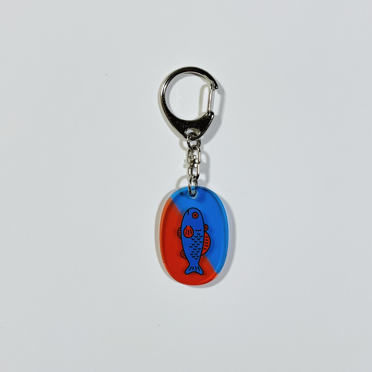 青いアクリルキャラクター置物 OTONARI osakana アクリルキーホルダー BLUE | muni
