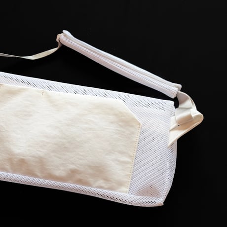 zip bag L  メッシュ black,white