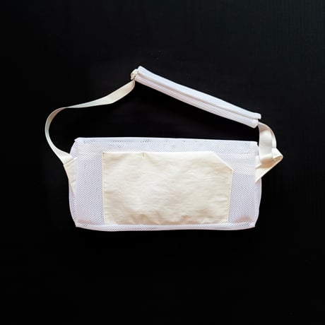 zip bag L  メッシュ black,white