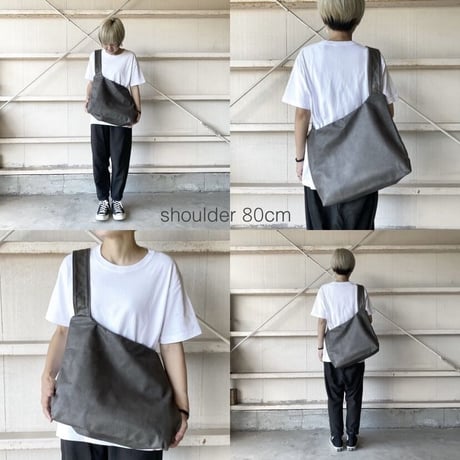ミドルショルダー leather  斜めがけ black,gray